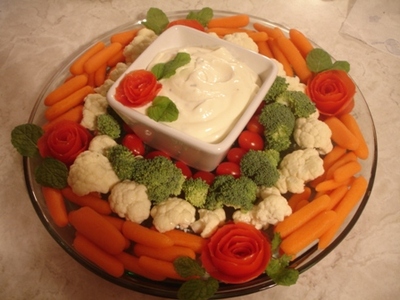 rose veggie tray