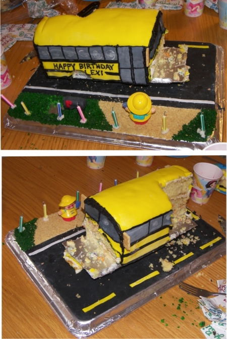 Animals School Bus Cake