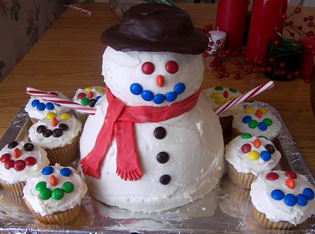 Mini Buttercream Snowman Cake - Amycakes Bakes