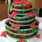 wooden basket daisy cake