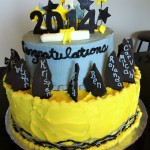 cake grad yellow gray