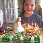 princess in garden cake