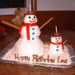 snowman bday cake